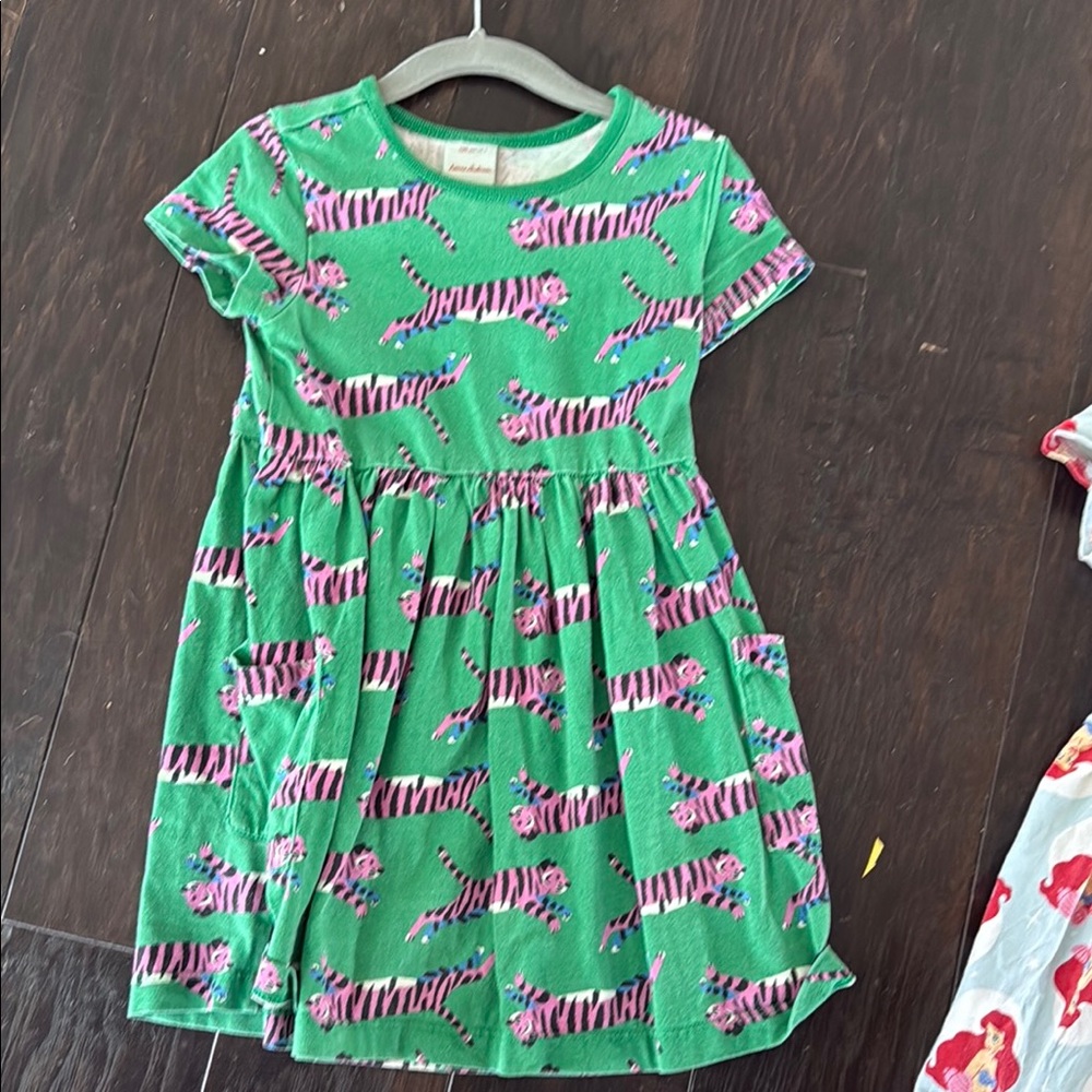 Green Tiger Print Kids Dress